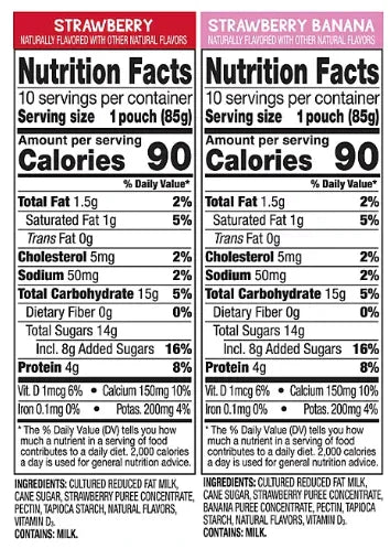 GoGo Squeez Yogurtz Strawberry and Strawberry Banana, 3 oz., 20 ct.