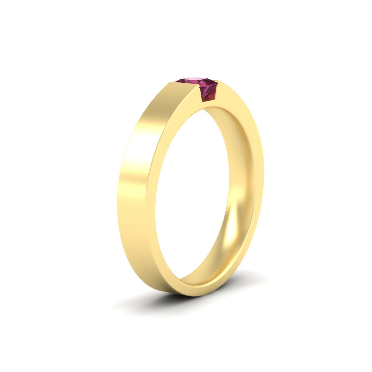 Half Bezel Solitaire Mens Engagement Ring