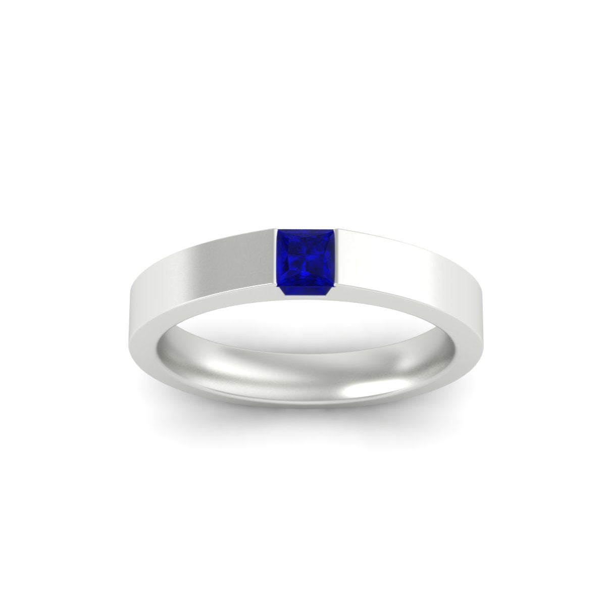Half Bezel Solitaire Mens Engagement Ring