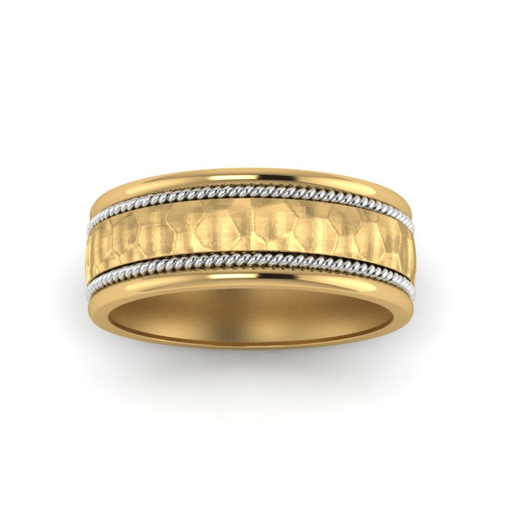 Hammered 2 Tone Mens Band