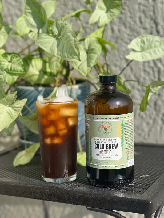Happy Mushroom concentrated Cold Brew coffee