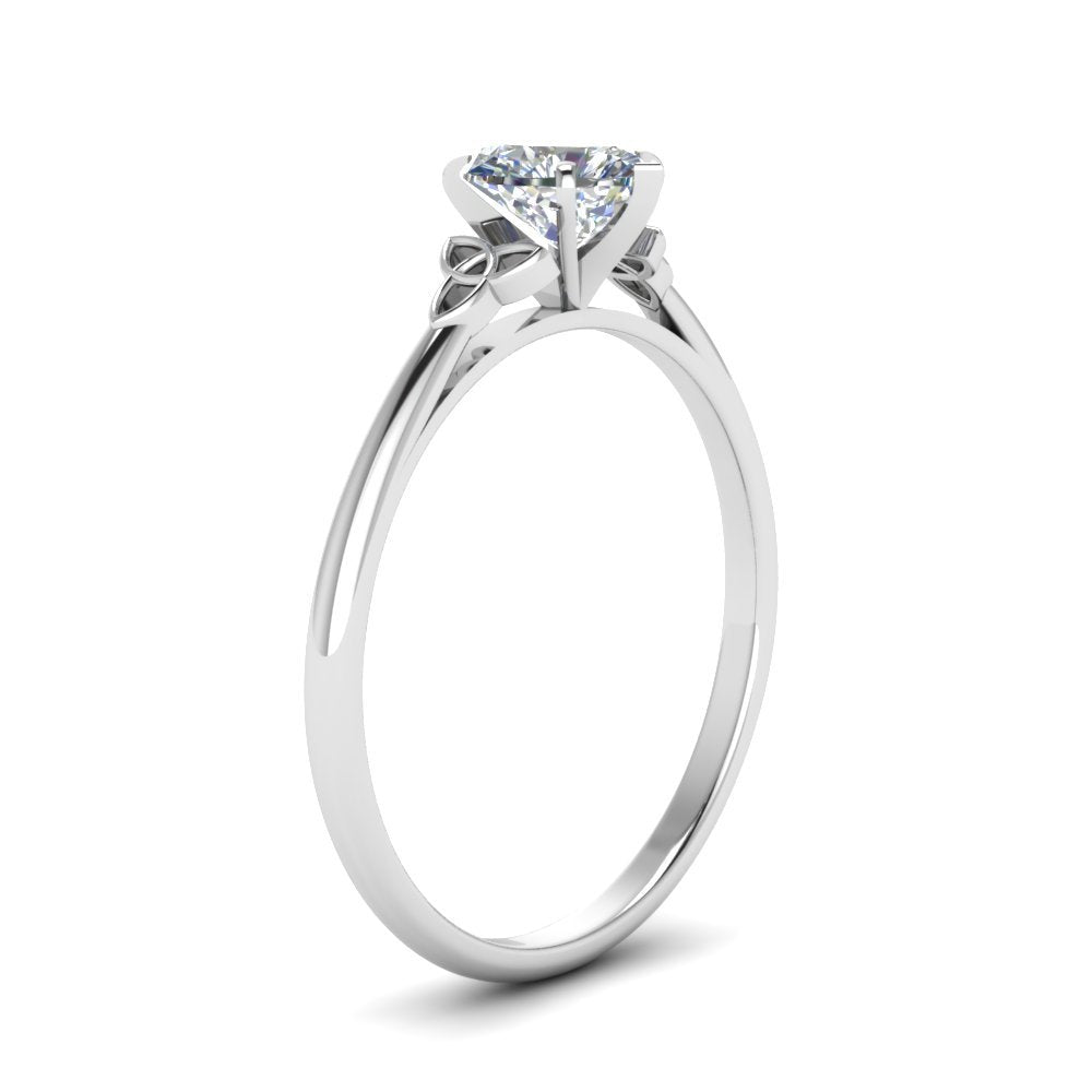 Heart Shaped Celtic Solitaire Engagement Ring
