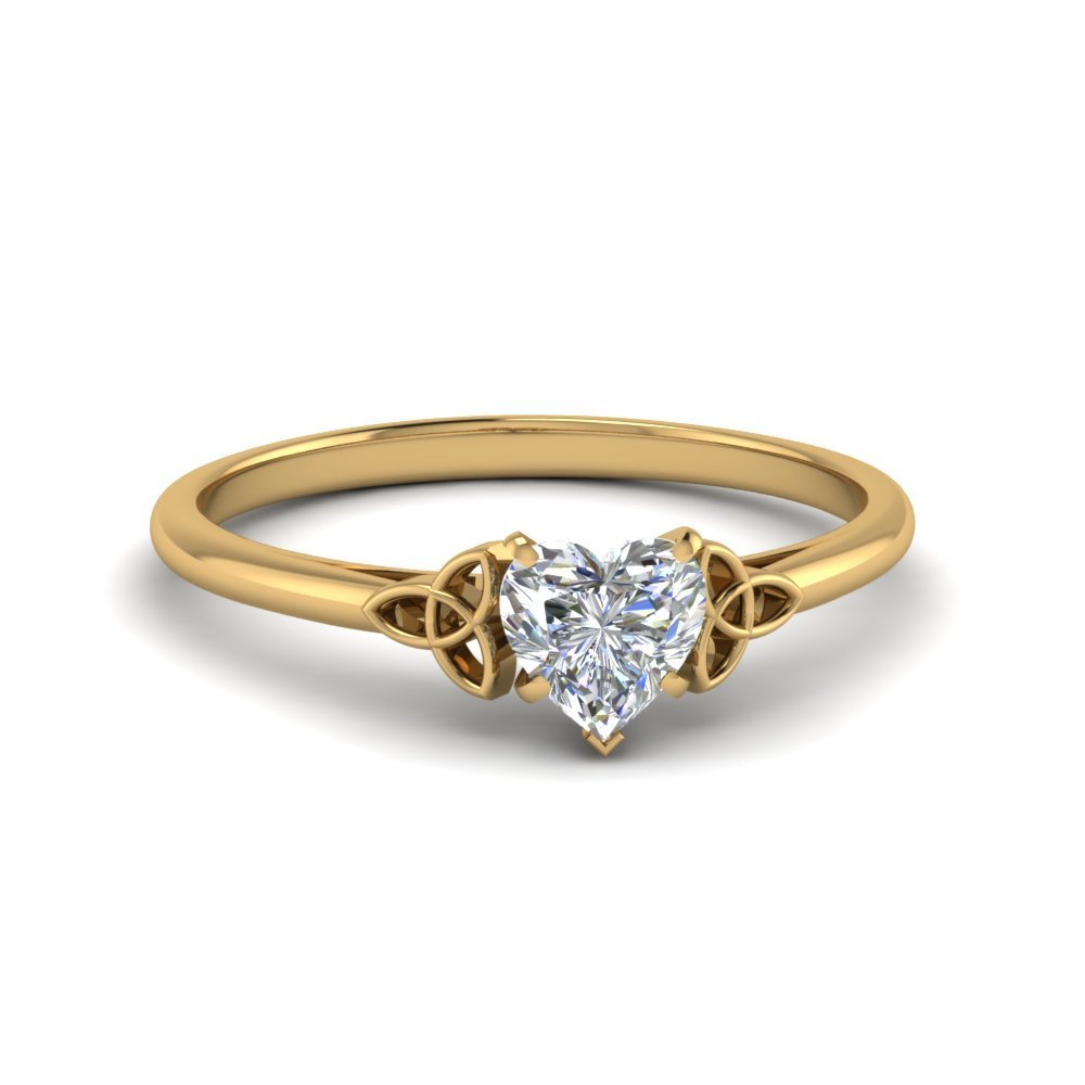 Heart Shaped Celtic Solitaire Engagement Ring