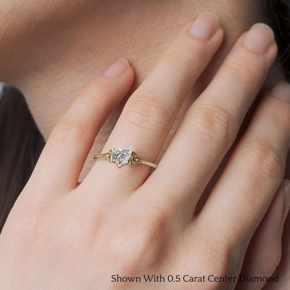 Heart Shaped Celtic Solitaire Engagement Ring