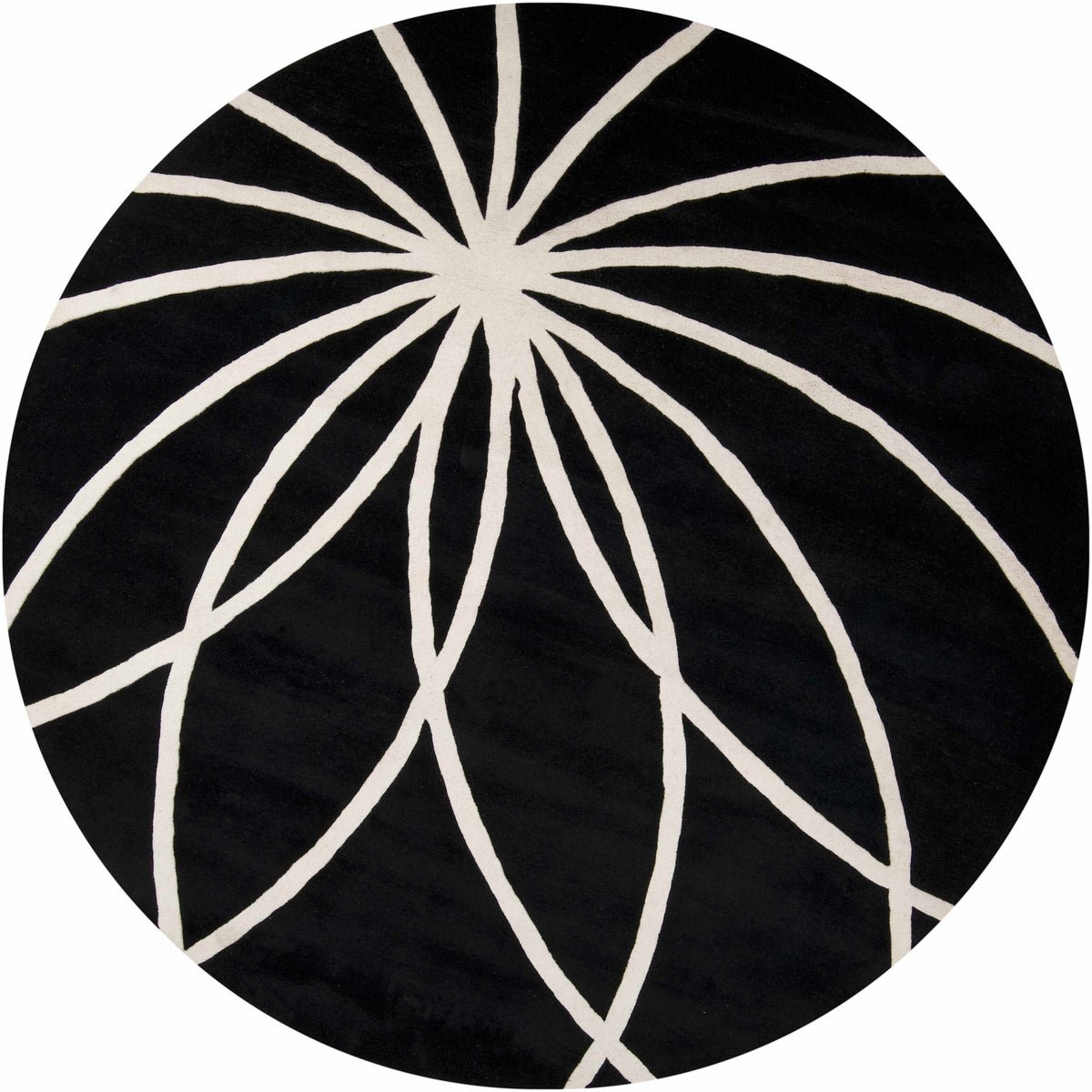 Davison Black Geometric Wool Carpet