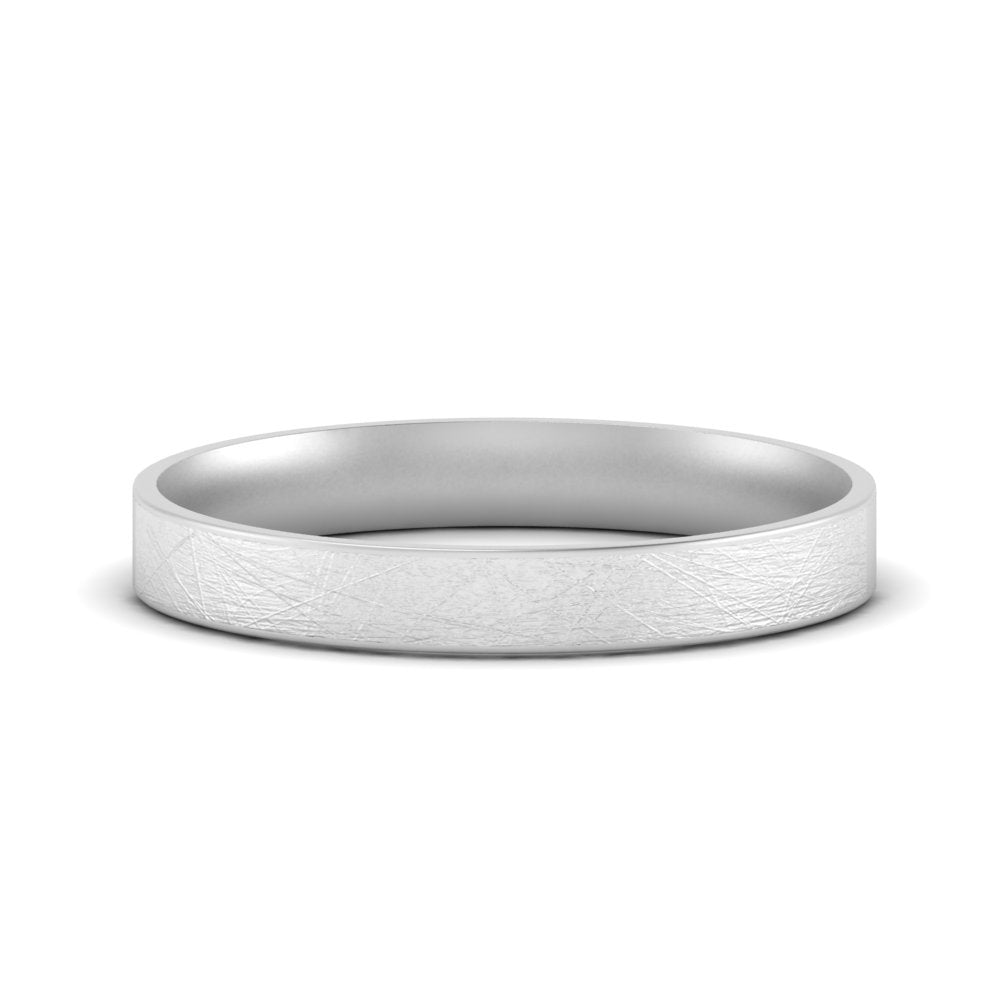 Ice Textured Mens 5mm Comfort Fit Wedding Band