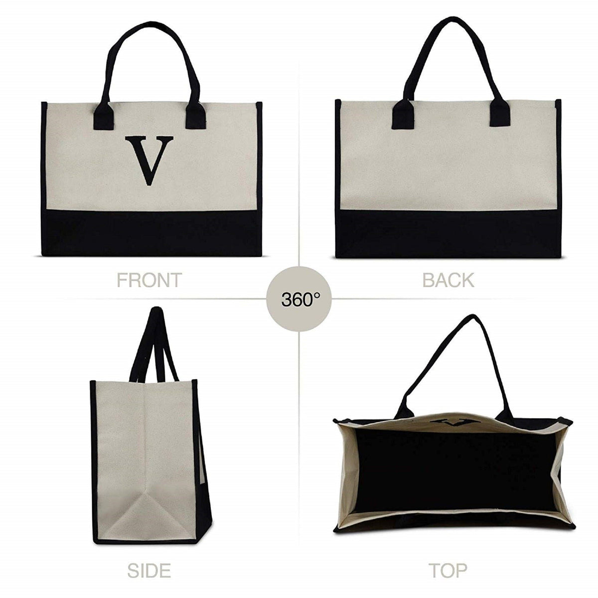 Tote bag aesthetic Embroidery Initial Monogram Large Tote Bag , 100% Cotton Canvas, Bridesmaid Bachelorette Gift Navy