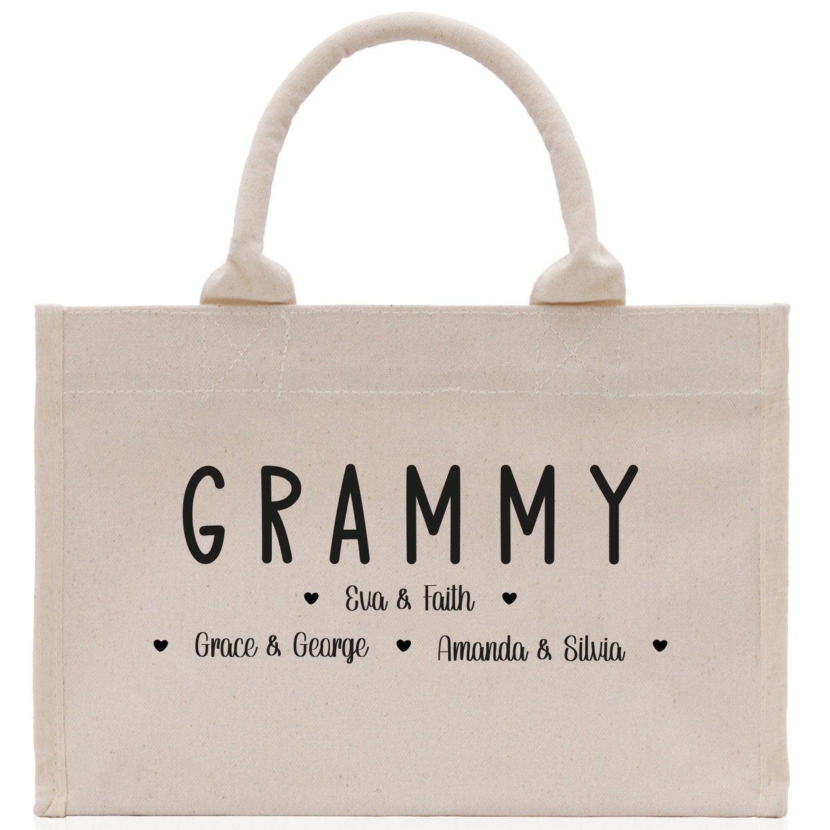 Grammy Grandchild Kids Names Custom Grandma Tote Bag Grandma's Getaway Bag Personalized Grandma Gift Bag Shopping Bag Mother Day Gift