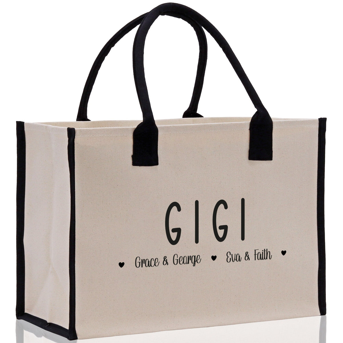 Gigi Grandchild Kids Names Custom Grandma Tote Bag Grandma's Getaway Bag Gigi Bag Personalized Grandma Gift Bag Shopping Bag Mother Day Gift