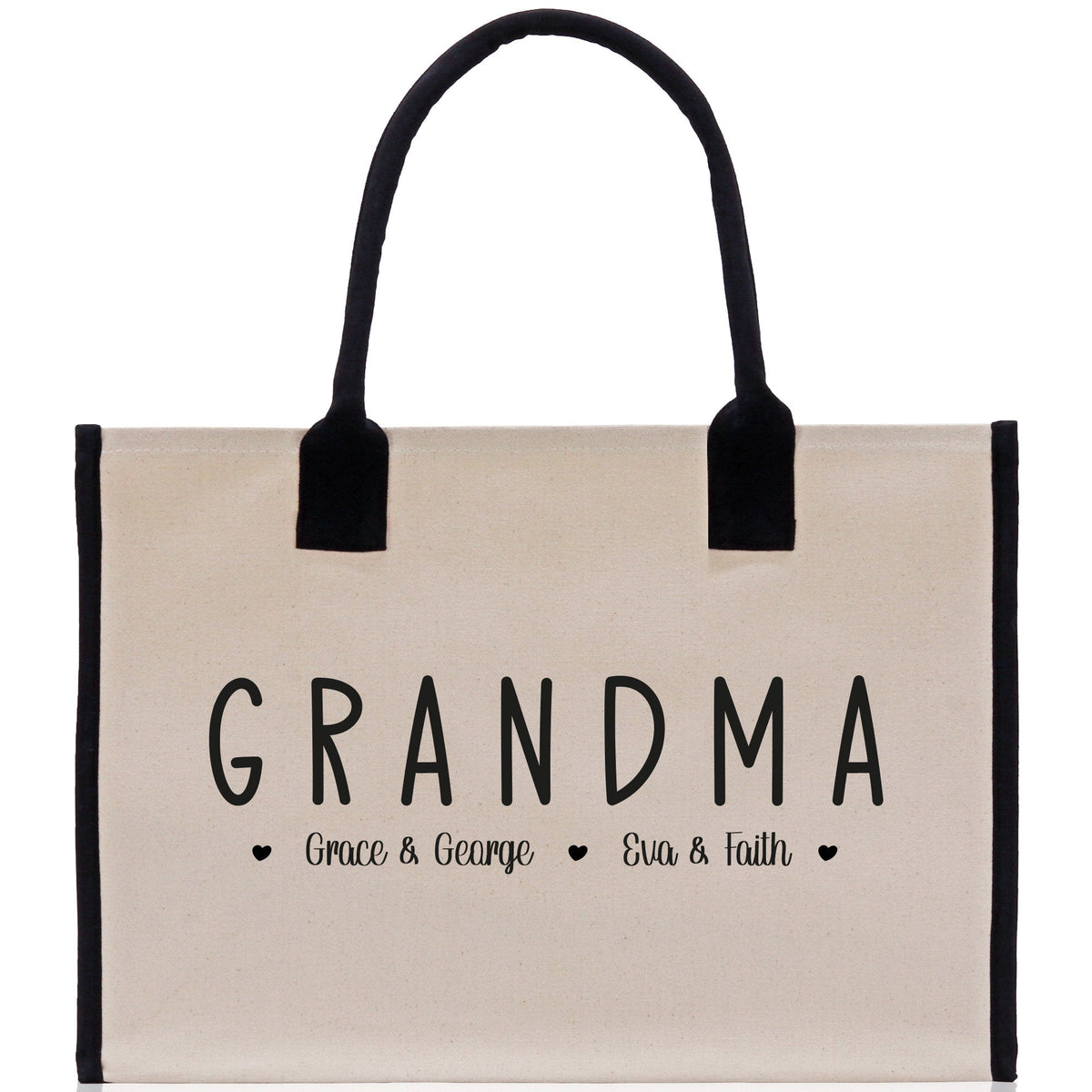 Grandma Grandchild Kids Names Custom Grandma Tote Bag Grandma's Getaway Bag Personalized Grandma Gift Bag Shopping Bag Mother Day Gift