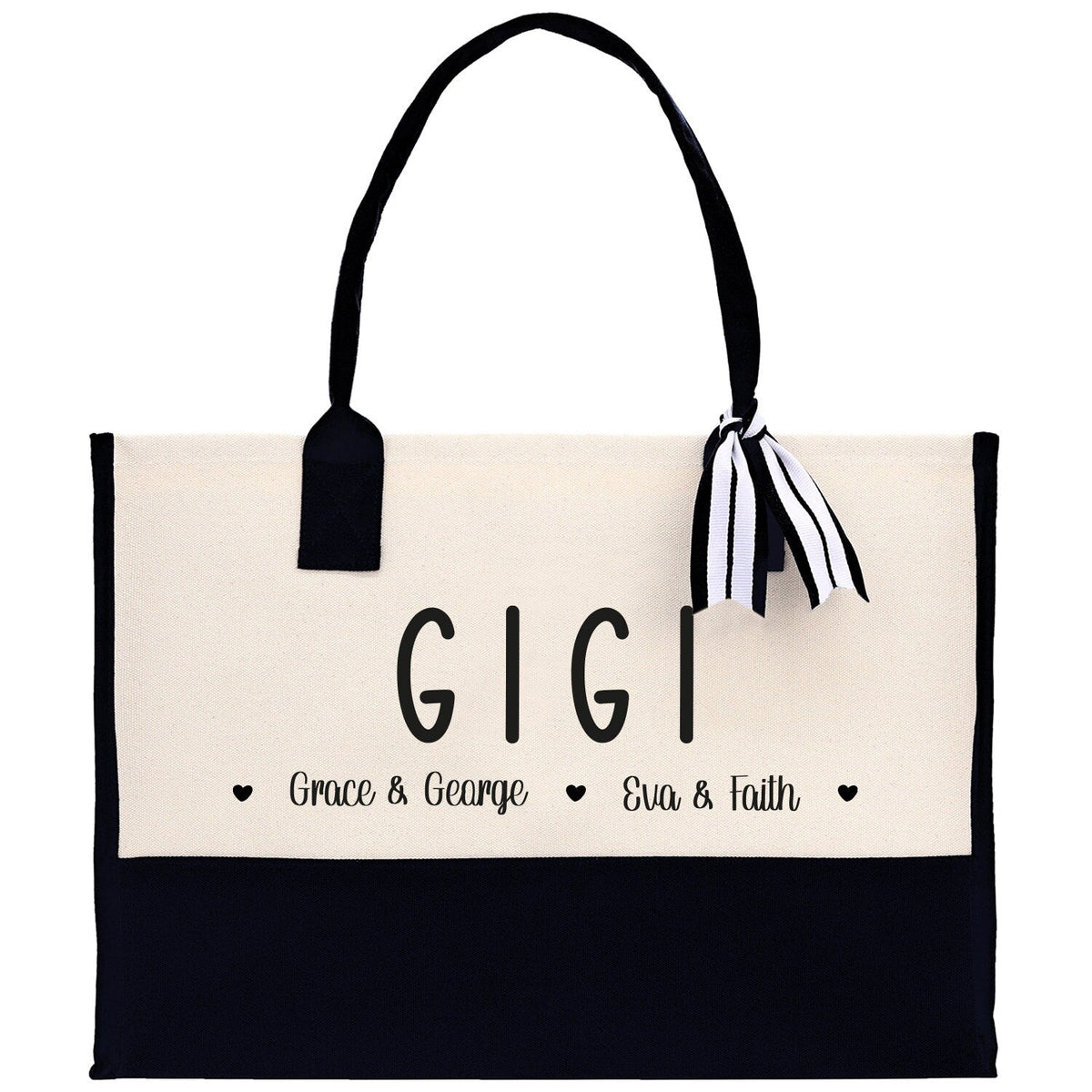 Gigi Grandchild Kids Names Custom Grandma Tote Bag Grandma's Getaway Bag Gigi Bag Personalized Grandma Gift Bag Shopping Bag Mother Day Gift