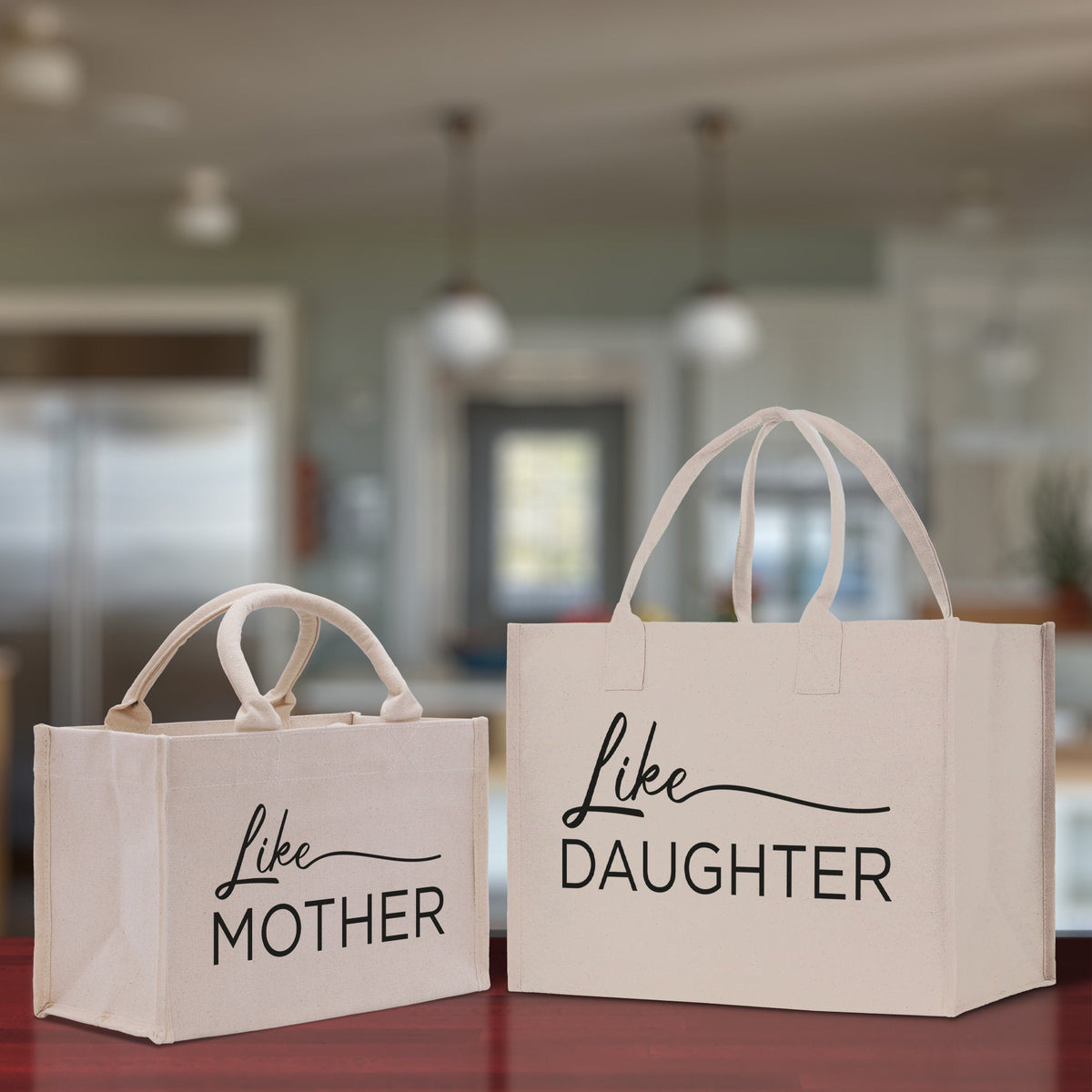 Like Mother Like Daughter Cotton Canvas Tote Bag Christmas For Mom Daughter Mather's Day Gift From Daughter Tote Bag Mom Daughter Gifts Bag