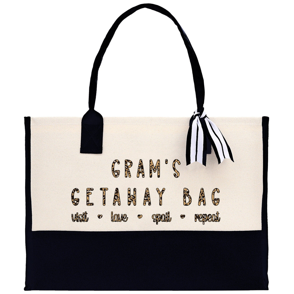 Gram's Getaway Bag Leopard Grandma Tote Bag Nana Bag Grandma Gift Bag Shopping Bag Mothers Day Gift Live Love Spoil Bag Grandma Beach Bag