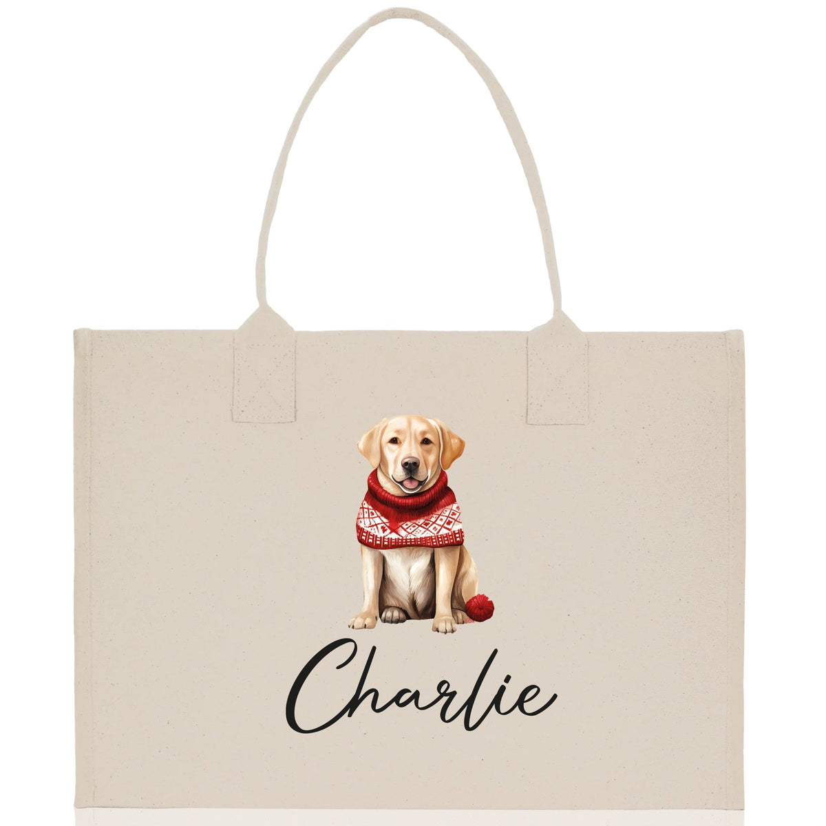 Golden Retriever Custom Dog Name Cotton Canvas Tote Bag Custom Pet Lover Gift Pet Portrait Bag Personalized Pet Owner Gift Tote Bag