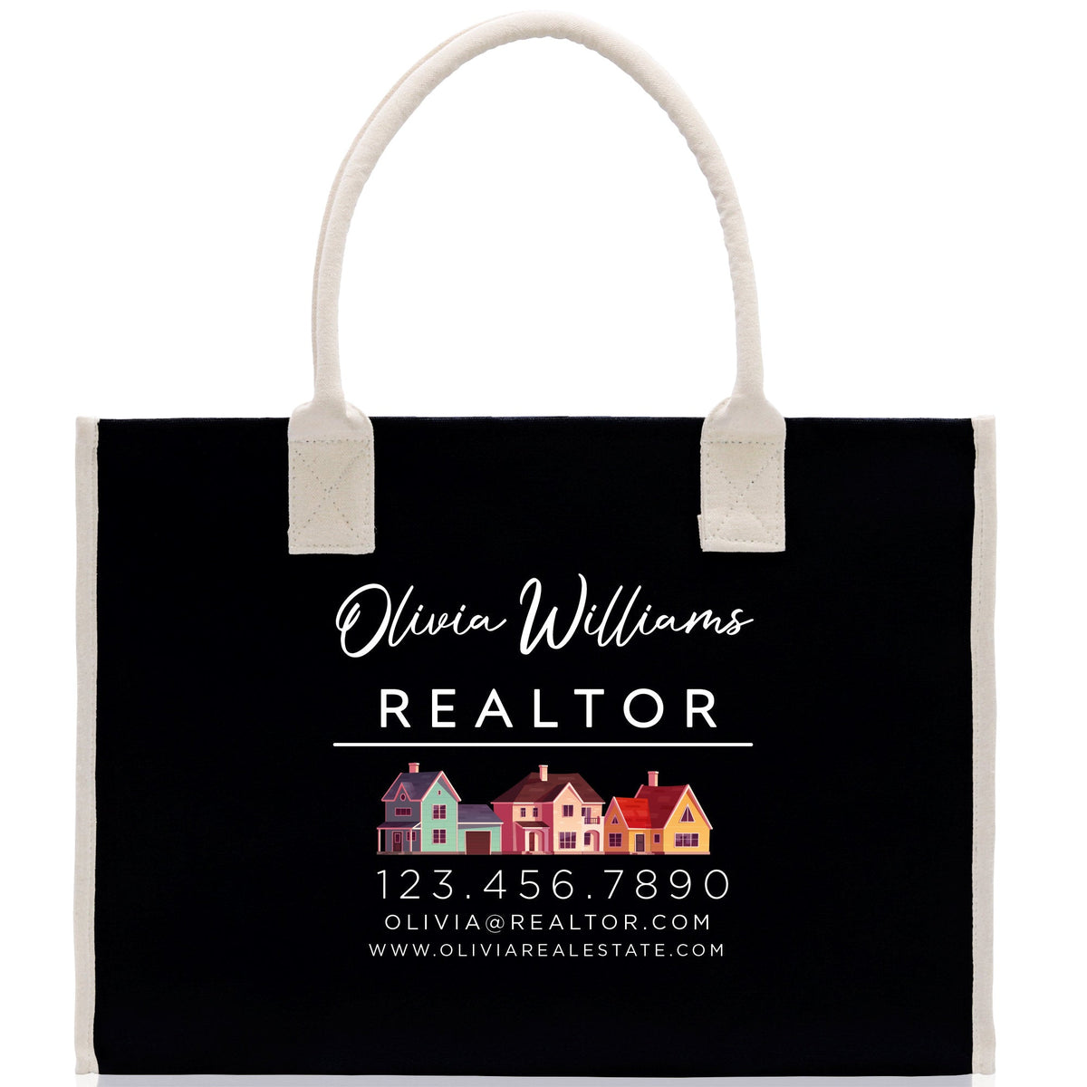 Realtor Tote Bag Personalized Business Tote Bag Custom Real Estate Agent Gift Bulk Business Logo Realtor Swag Real Estate Tote Bag