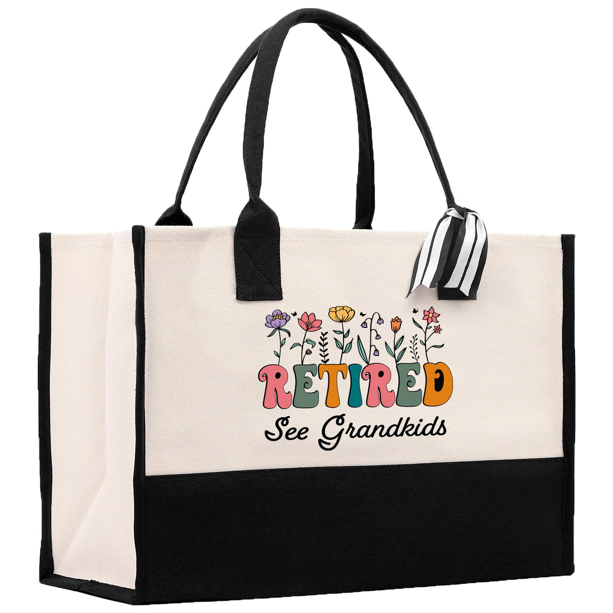 Retirement Cotton Canvas Tote Bag Retire Bag Retirement Party Bag Retired Woman Gift Grandma Gift Est 2024 Retirement Funny Bag