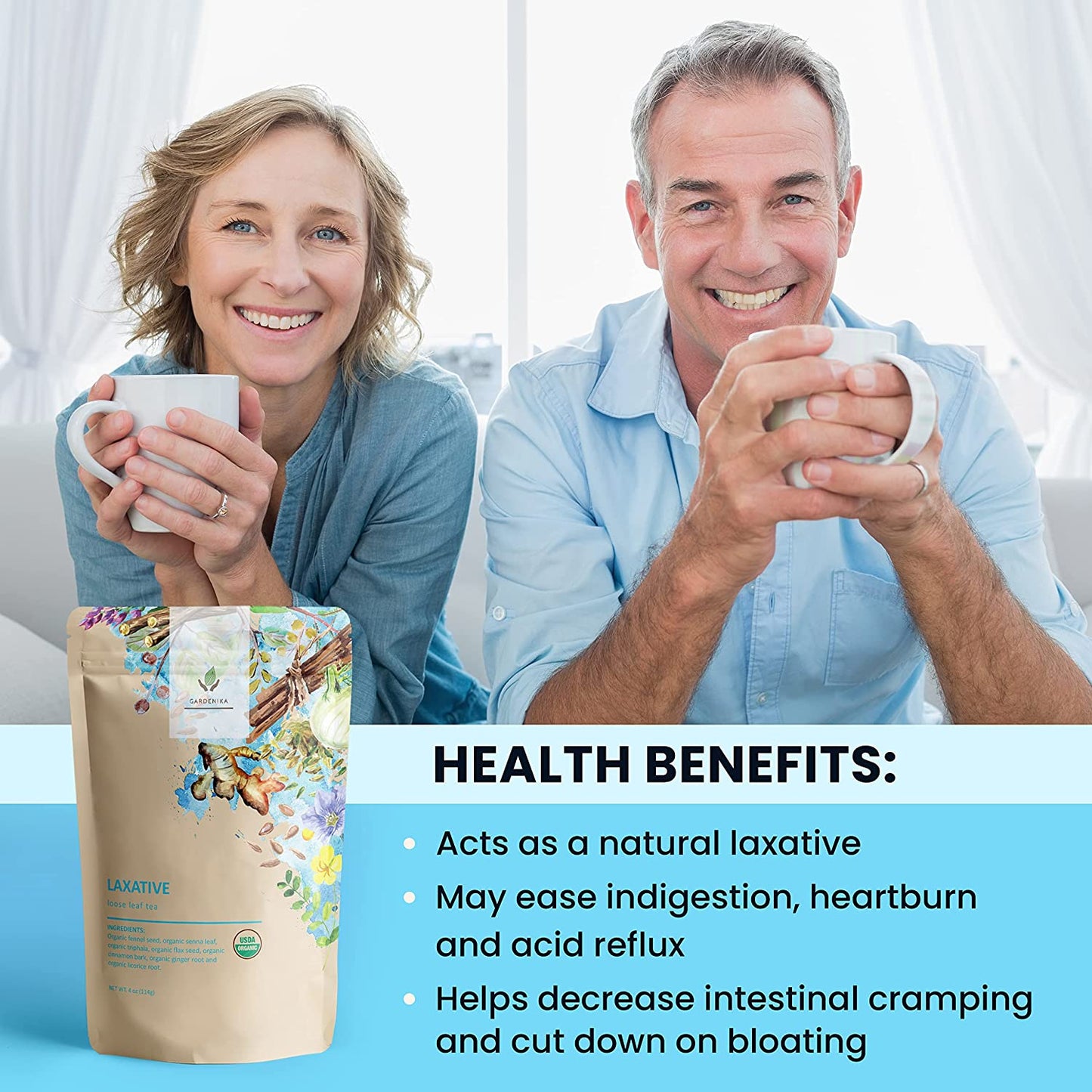 Constipation Relief Tea, Gentle Laxative | Senna & Fennel | Organic