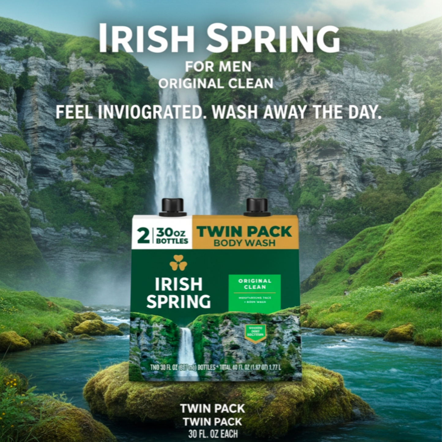 Irish Spring Body Wash for Men, Original Clean 2 Pack 30 oz