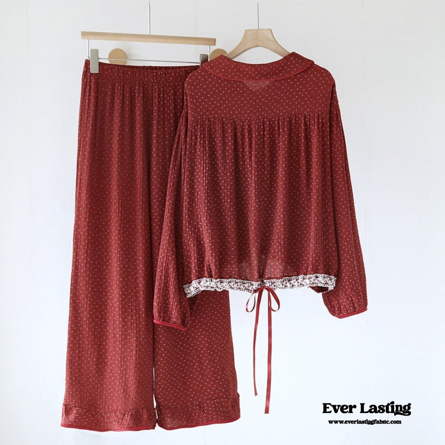 Ivy Red Floral Ruffled Pajama Set / Dress