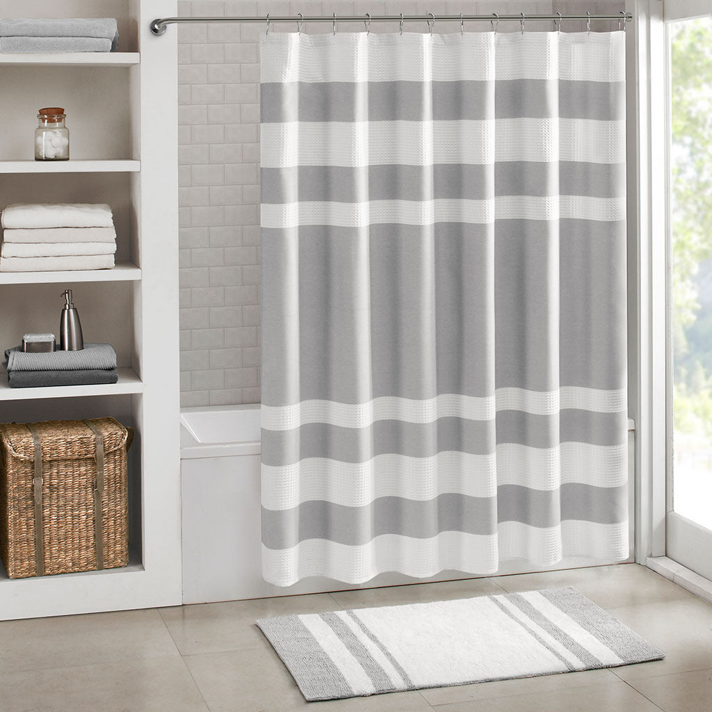 Grey Shower Curtain with 3M Scotchgard Water Repellent - 72x72"