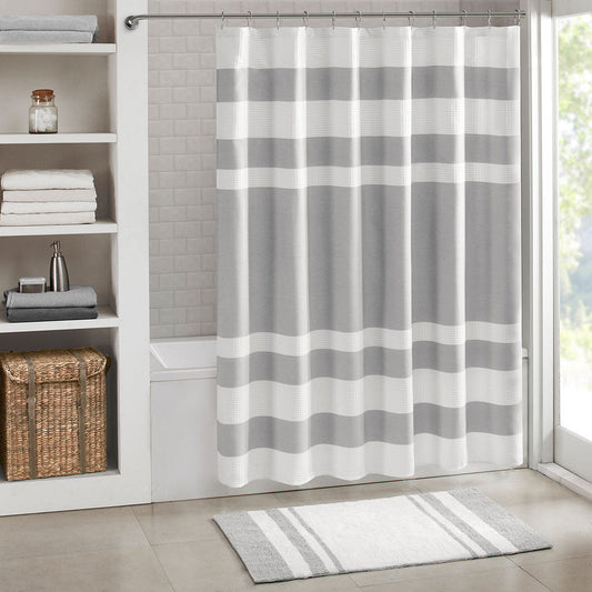 Grey Shower Curtain with 3M Scotchgard Water Repellent - 72x72"