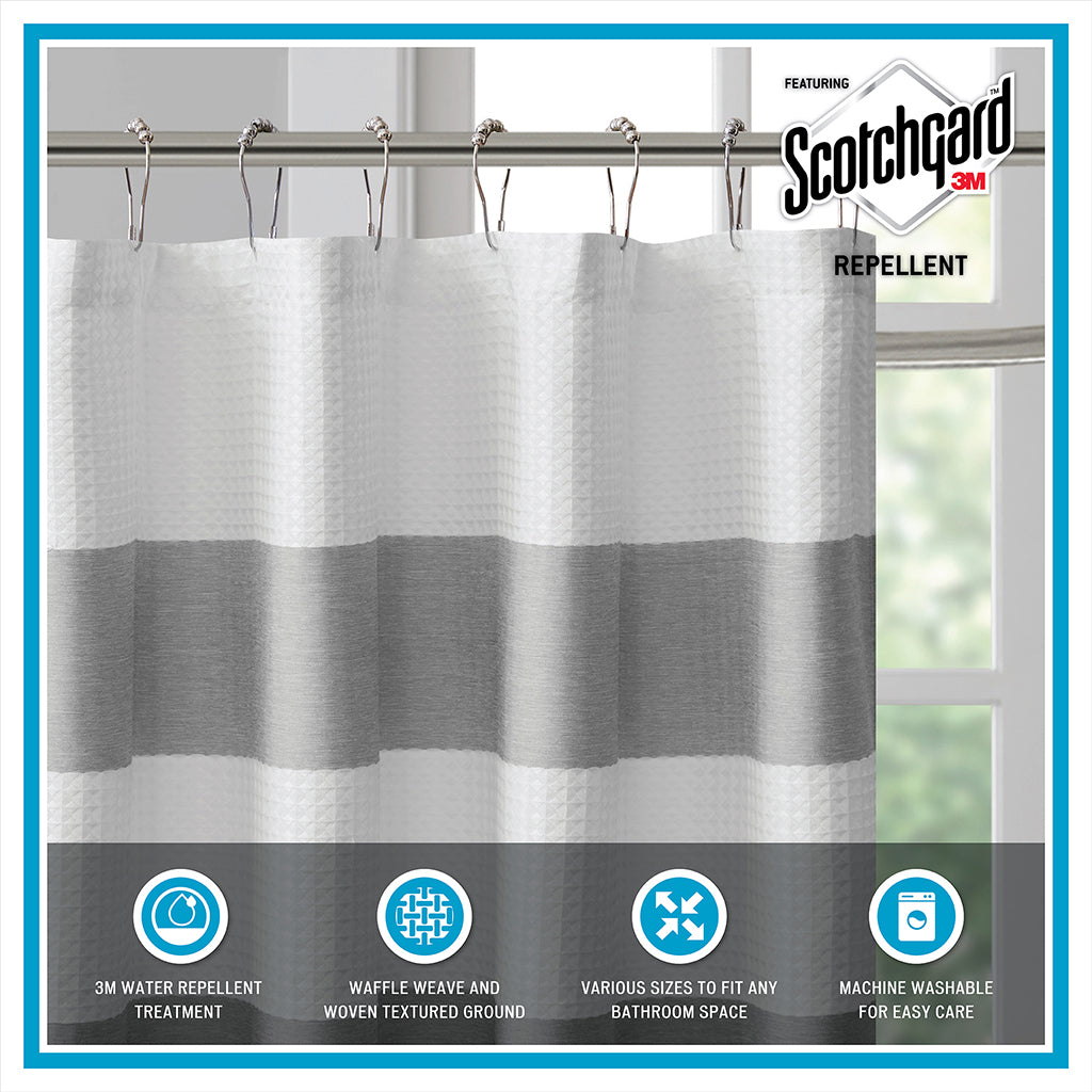 Grey Shower Curtain with 3M Scotchgard Water Repellent - 72x72"