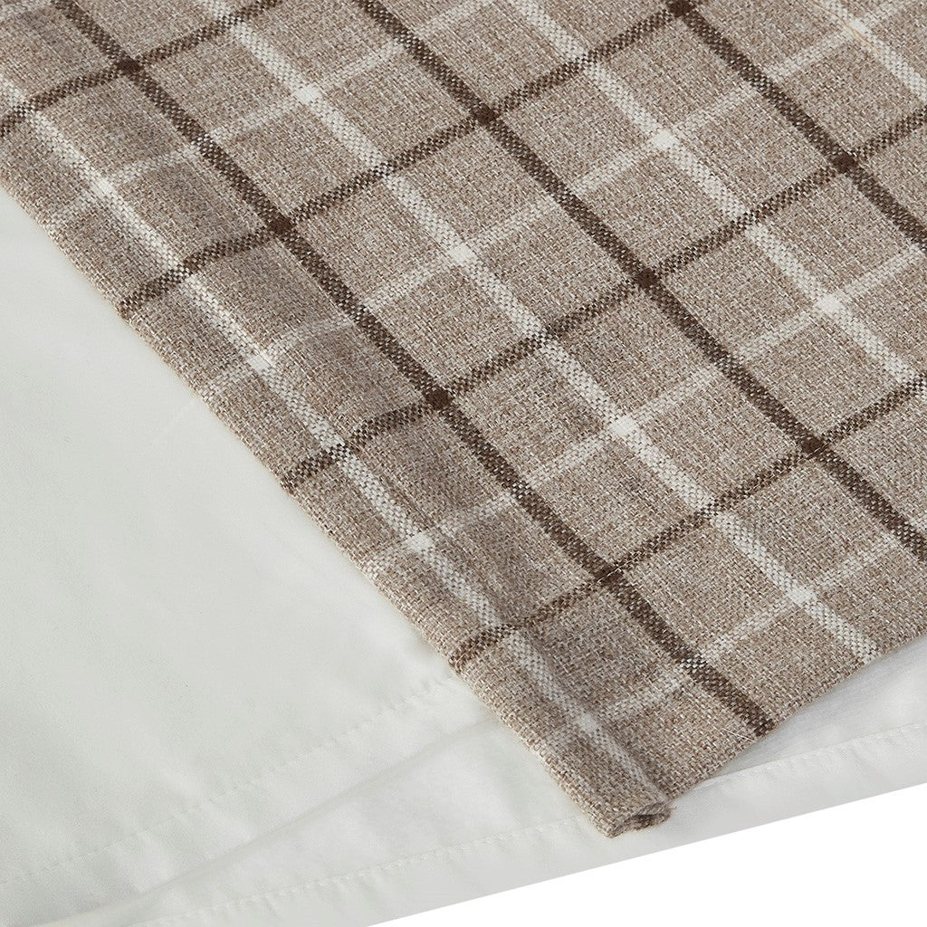 Plaid Rod Pocket and Back Tab Curtain Panel with Fleece Lining - Green Plaid