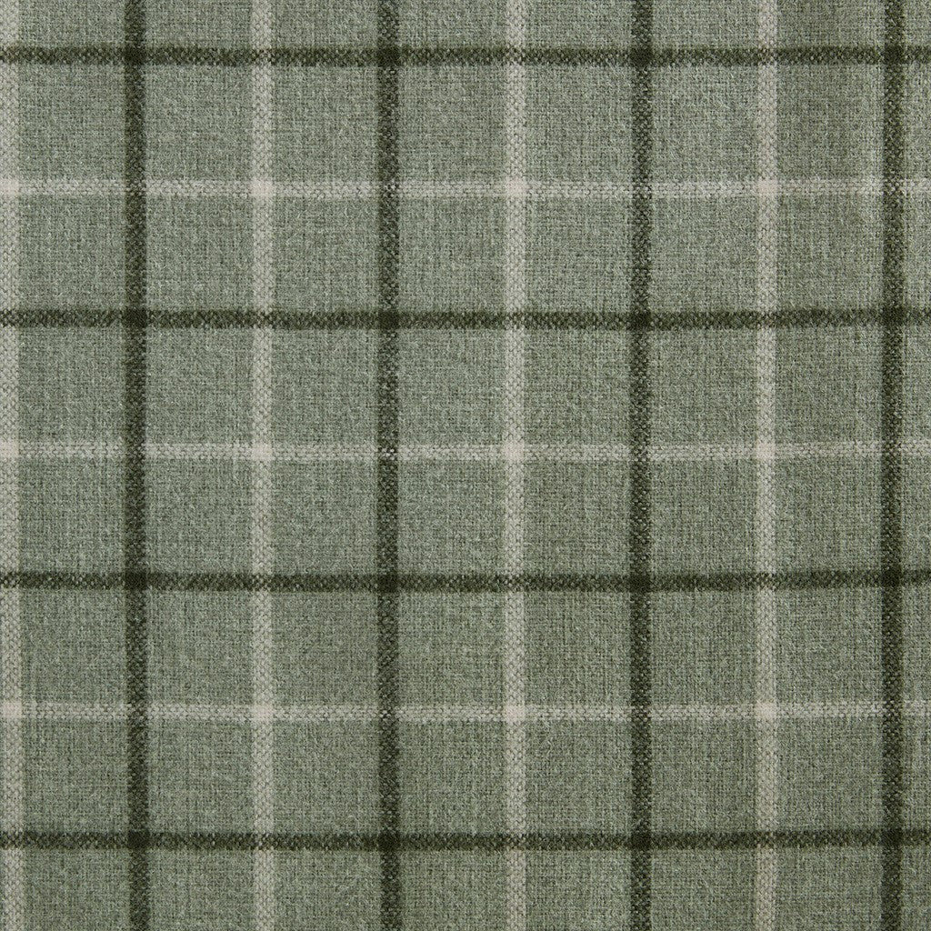 Plaid Rod Pocket and Back Tab Curtain Panel with Fleece Lining Green 50x84
