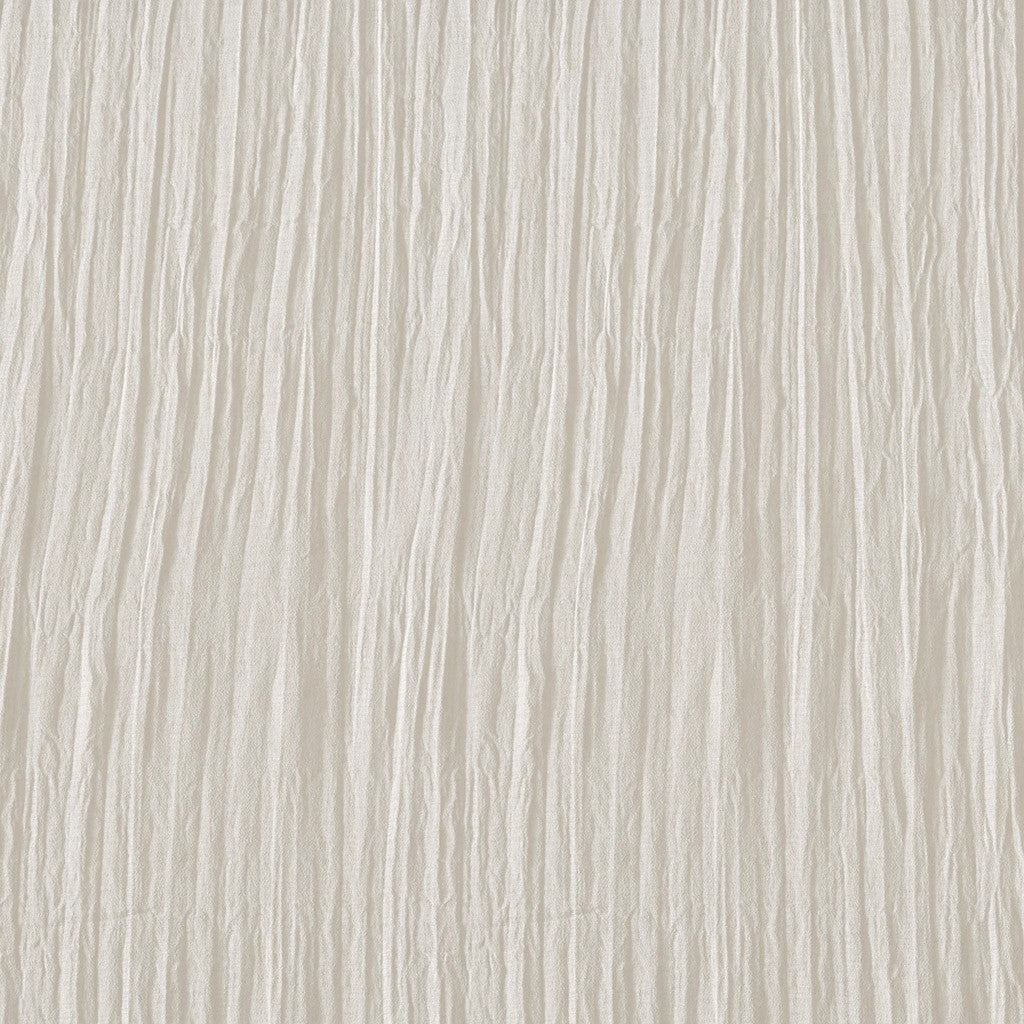 Solid Crushed Curtain Panel Pair with Sheer Texture - White