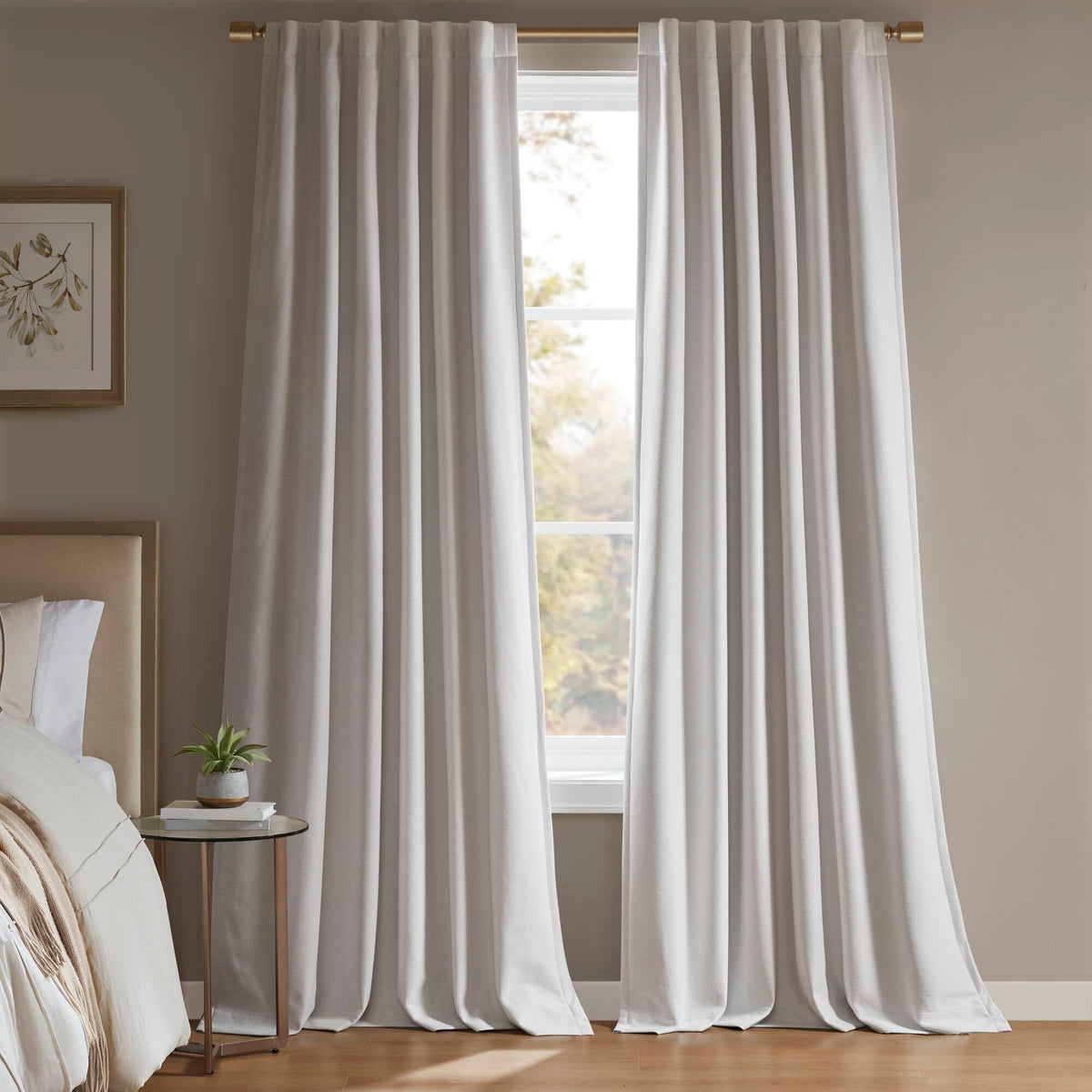Sound Blocking Total Blackout Curtain Panel Pair - White 52" x 84" (Set of 2)