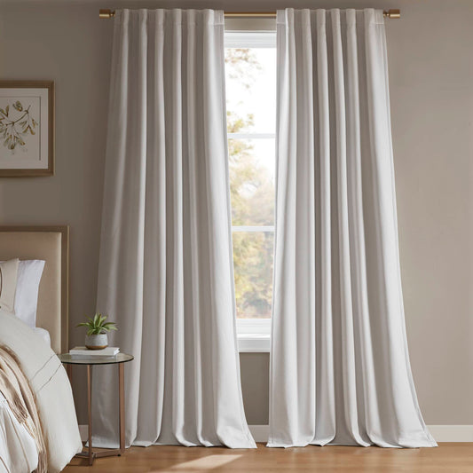 Sound Blocking Total Blackout Curtain Panel Pair - White 52" x 84" (Set of 2)