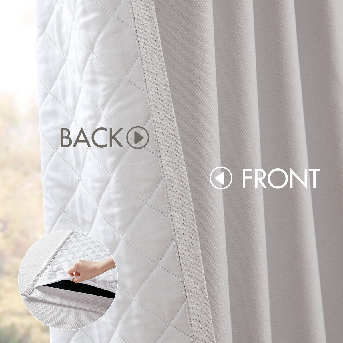 Sound Blocking Total Blackout Curtain Panel Pair - White 52" x 84" (Set of 2)