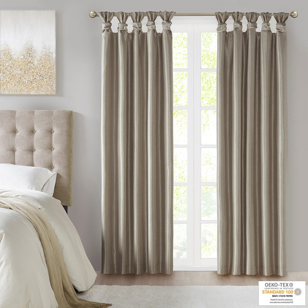 Twist Tab Total Blackout Window Curtain Panel with Thermal Technology - Pewter