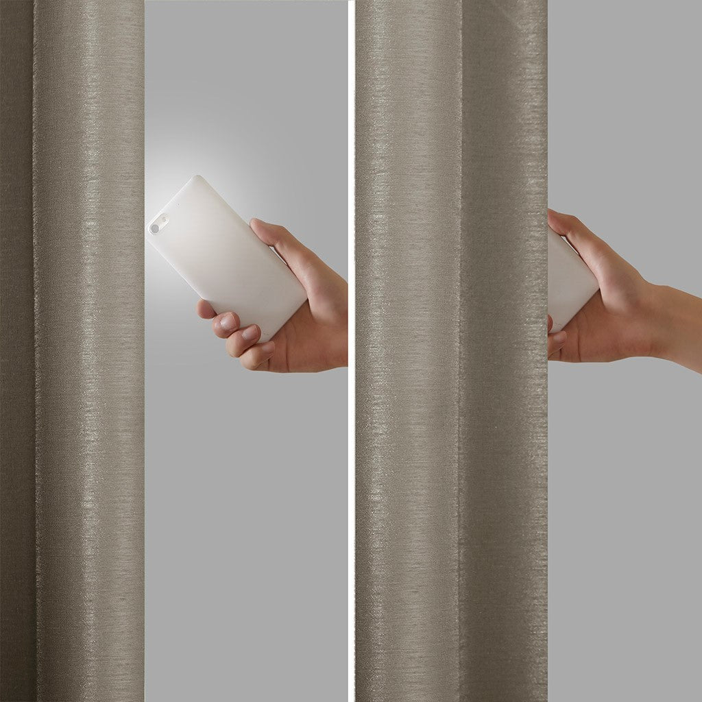 Twist Tab Total Blackout Window Curtain Panel with Thermal Insulation - Pewter