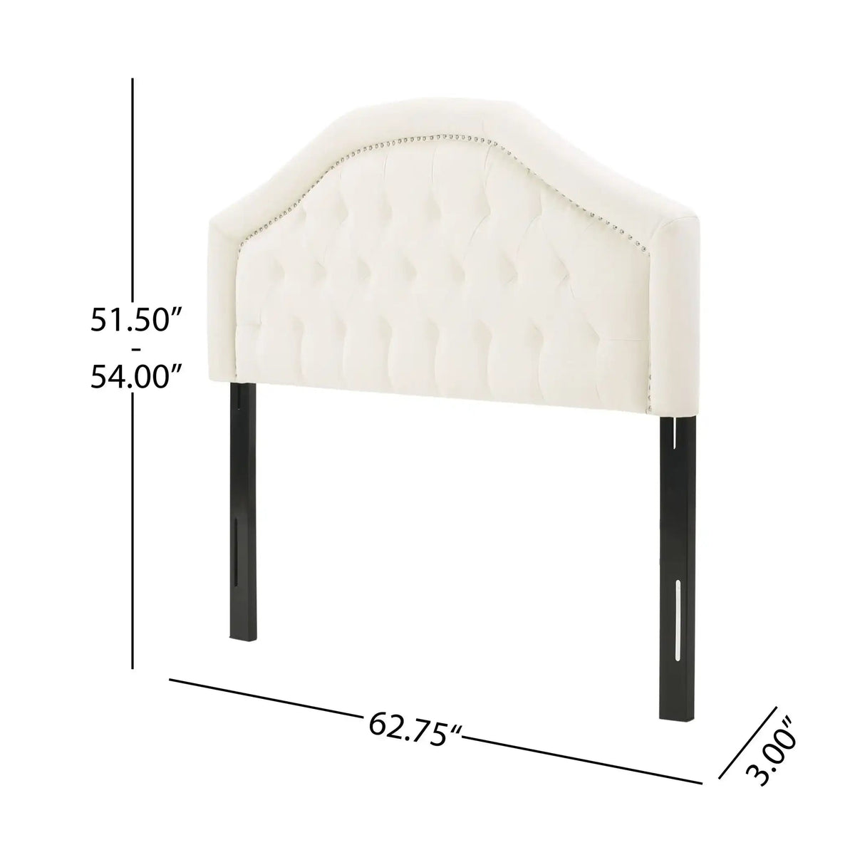 Kaarina Contemporary Tufted Fabric Headboard with Nailhead Trim - Queen