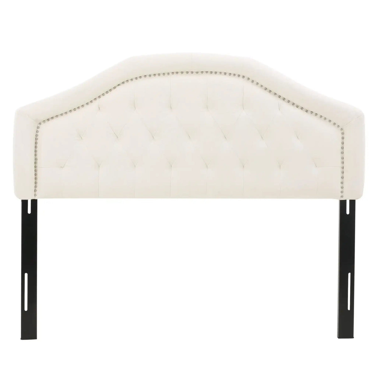 Kaarina Contemporary Tufted Fabric Headboard with Nailhead Trim - Queen