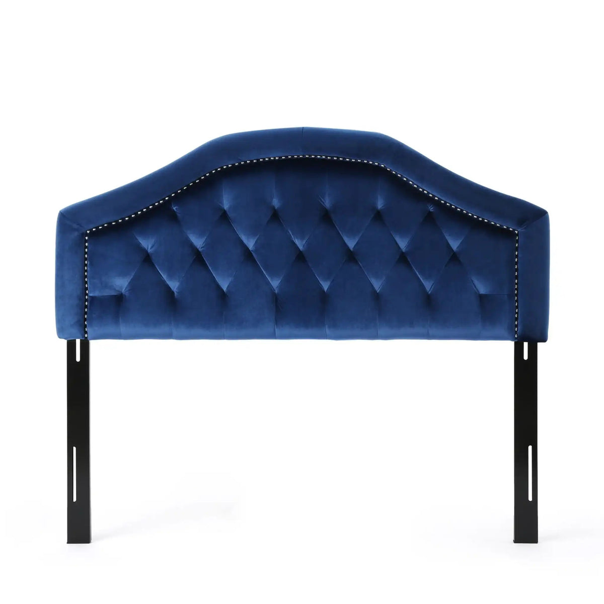 Kaarina Contemporary Tufted Fabric Headboard with Nailhead Trim - Queen