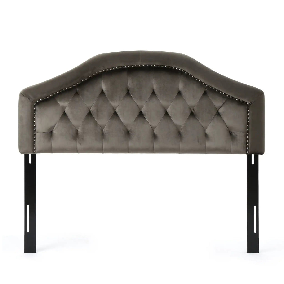 Kaarina Contemporary Tufted Fabric Headboard with Nailhead Trim - Queen