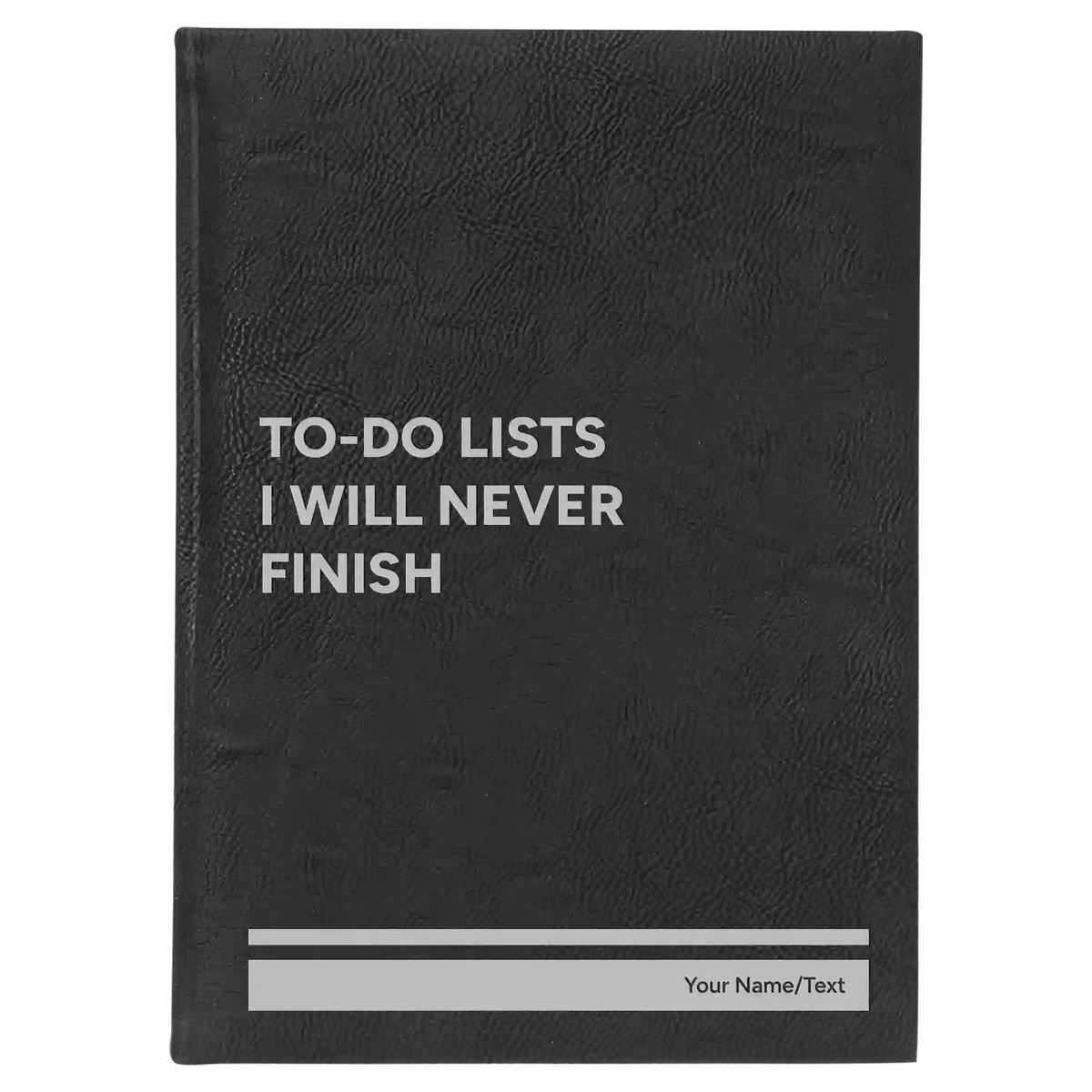Personalized TO DO List Leatherette Sketch Book (large) | Black/Silver