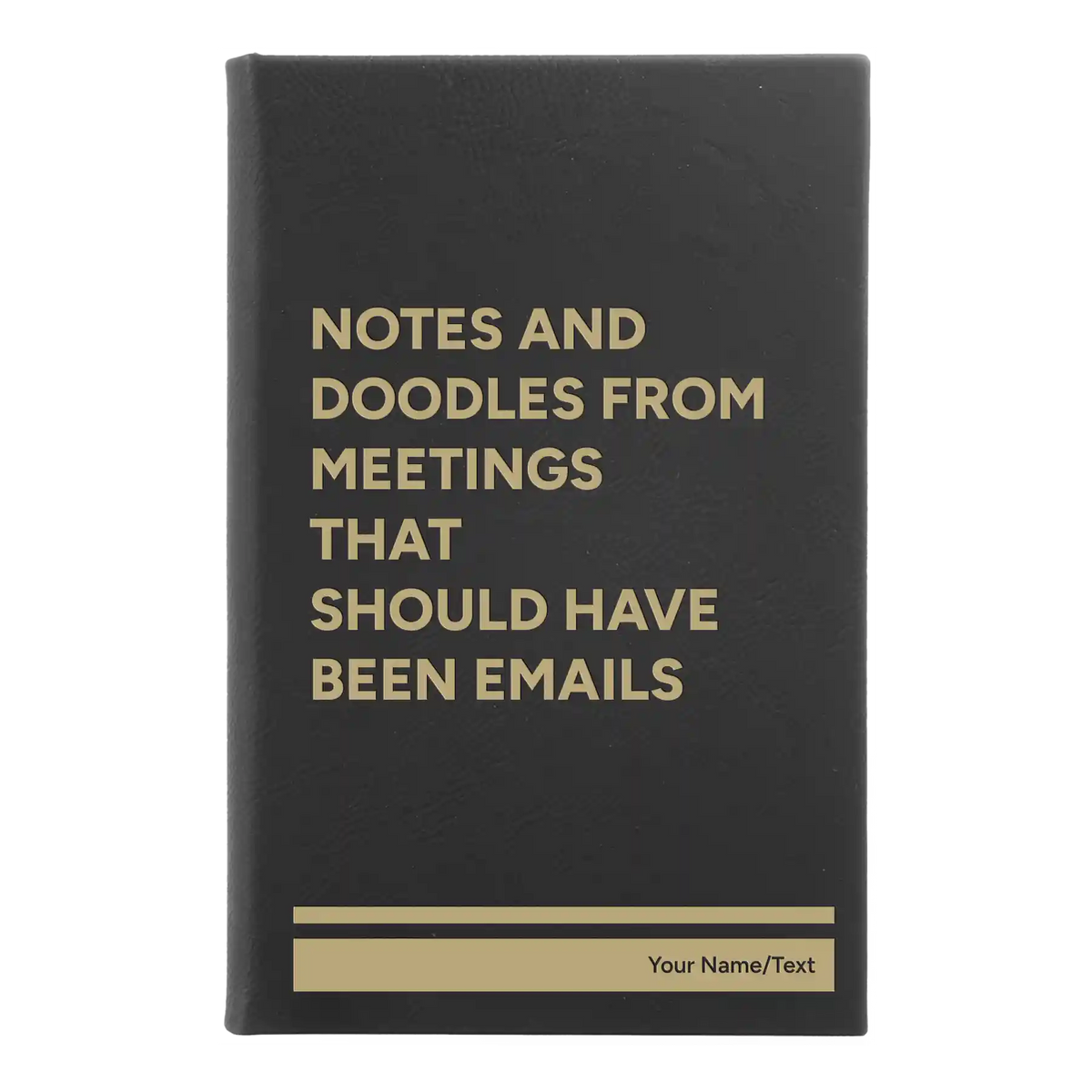 Personalized Notes and Doodles From Meetings Leatherette Sketch Book (small) | Black/Gold