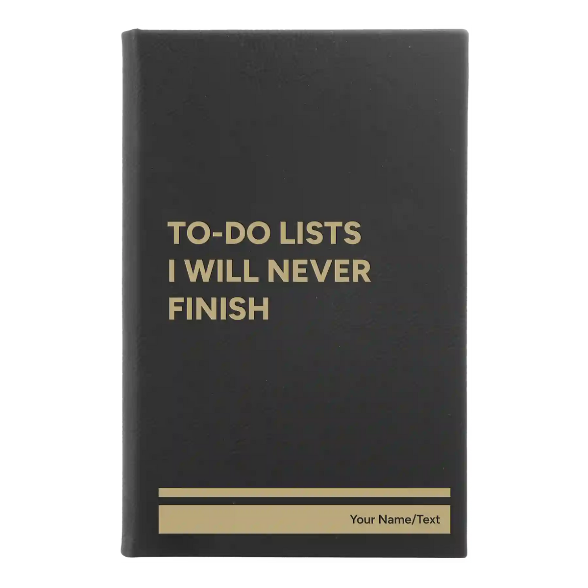 Personalized TO DO List Leatherette Journal (small) | Black/Gold