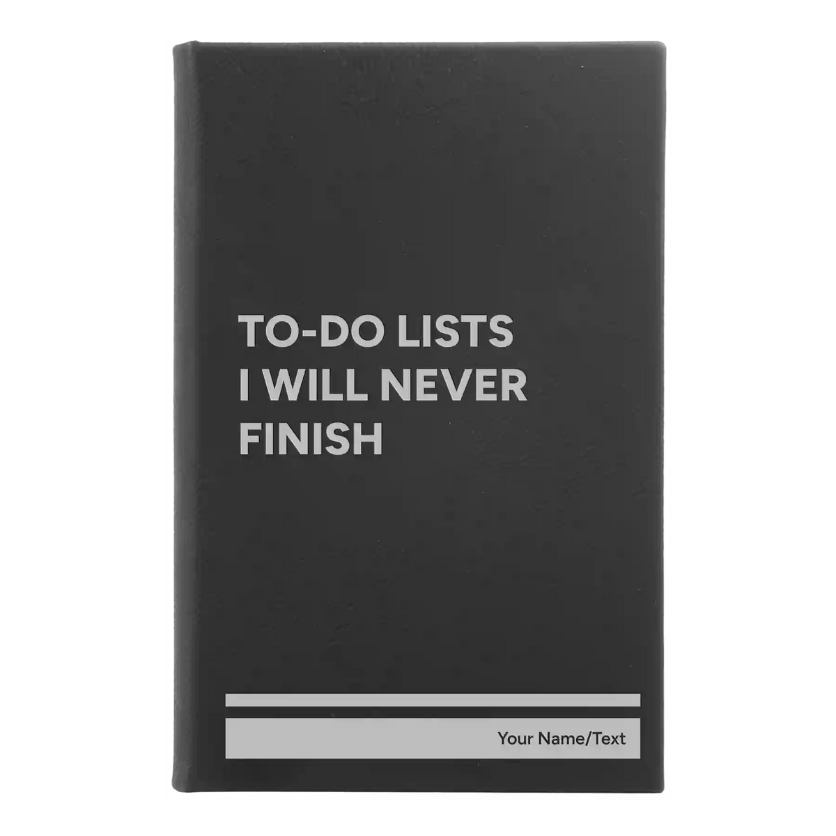 Personalized TO DO List Leatherette Journal (small) | Black/Silver