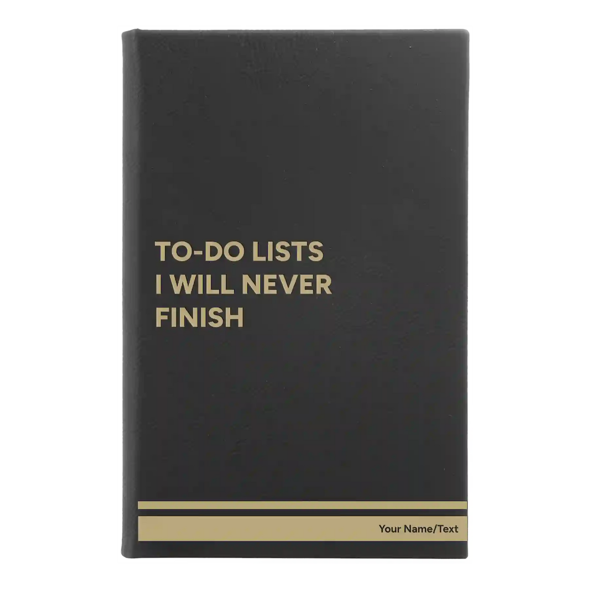 Personalized TO DO List Leatherette Journal (small) | Black/Gold