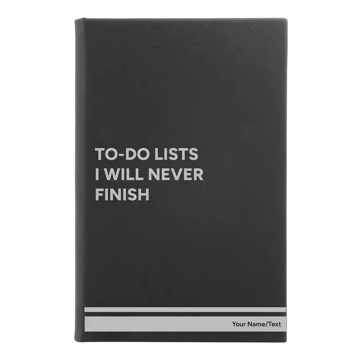 Personalized TO DO List Leatherette Sketch Book (small) | Black/Silver