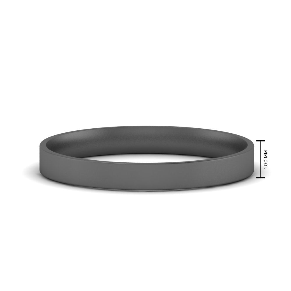 Light Weight Flat 4 mm Mens Wedding Band