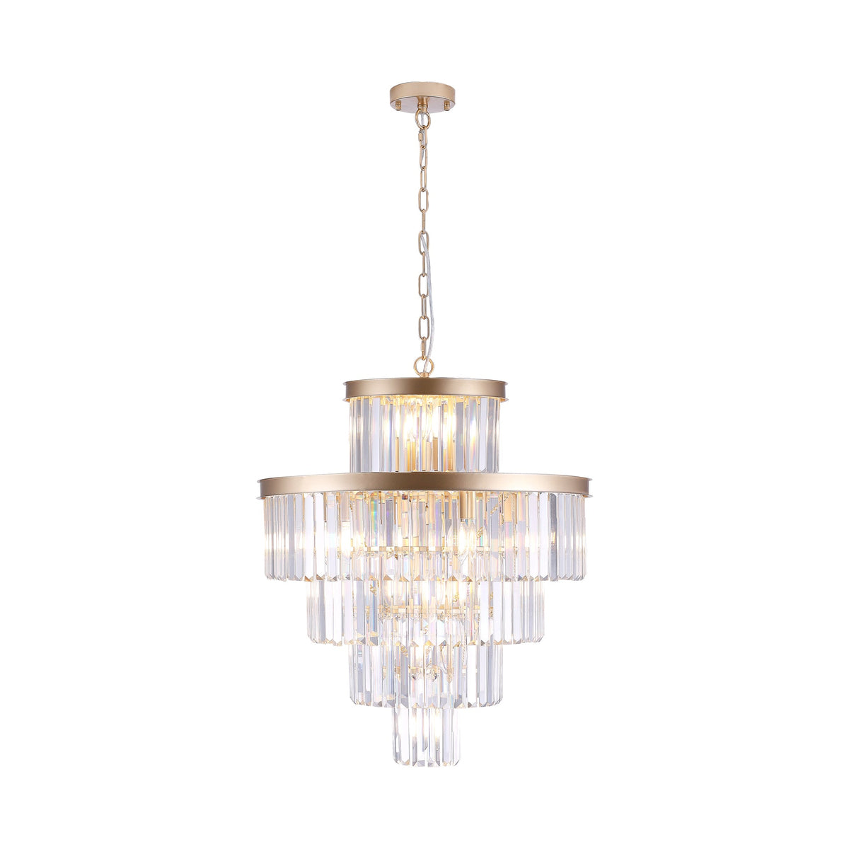 Golden Luxury Crystal Chandelier with 5-Tier K9 Crystals - Gold