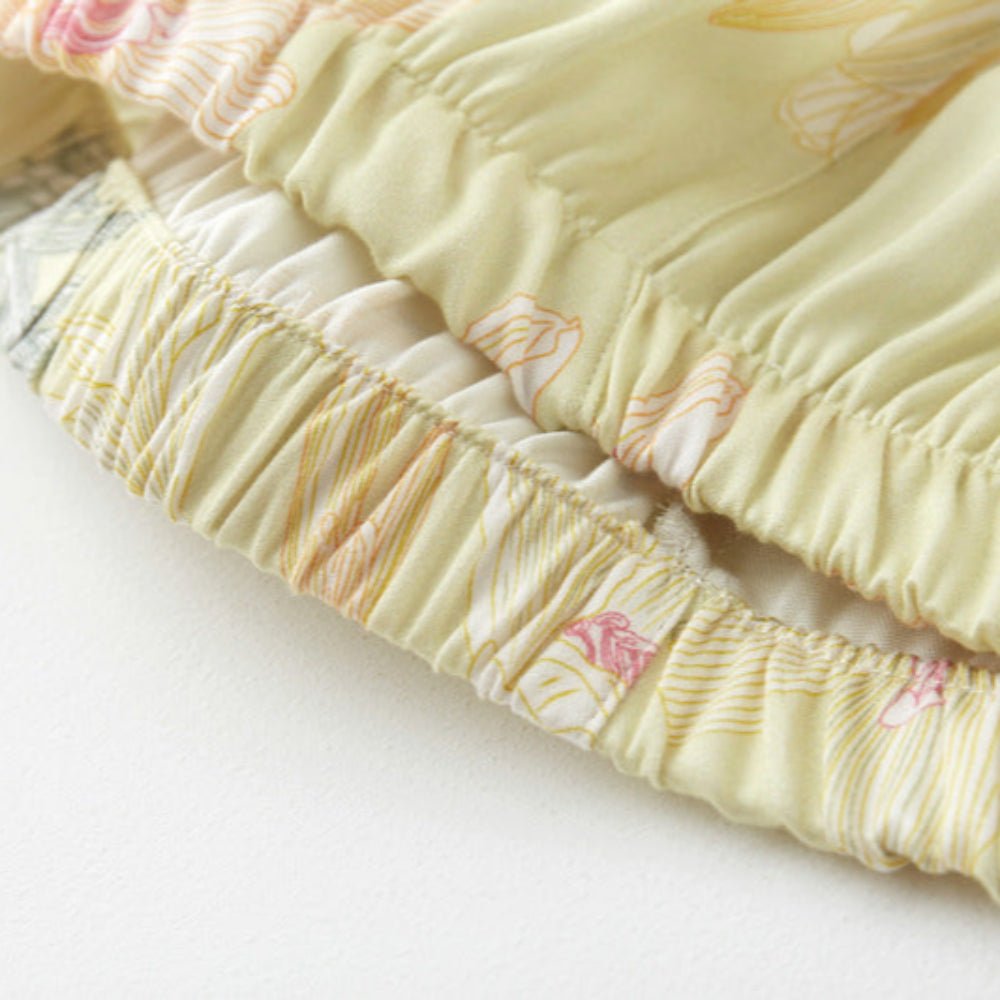 Lillian Lapel Collar & Button Front Floral Pajama Set / Long-Sleeve & Long-Pant