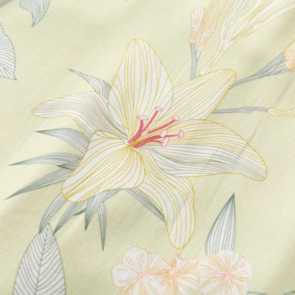 Lillian Lapel Collar & Button Front Floral Pajama Set / Long-Sleeve & Long-Pant