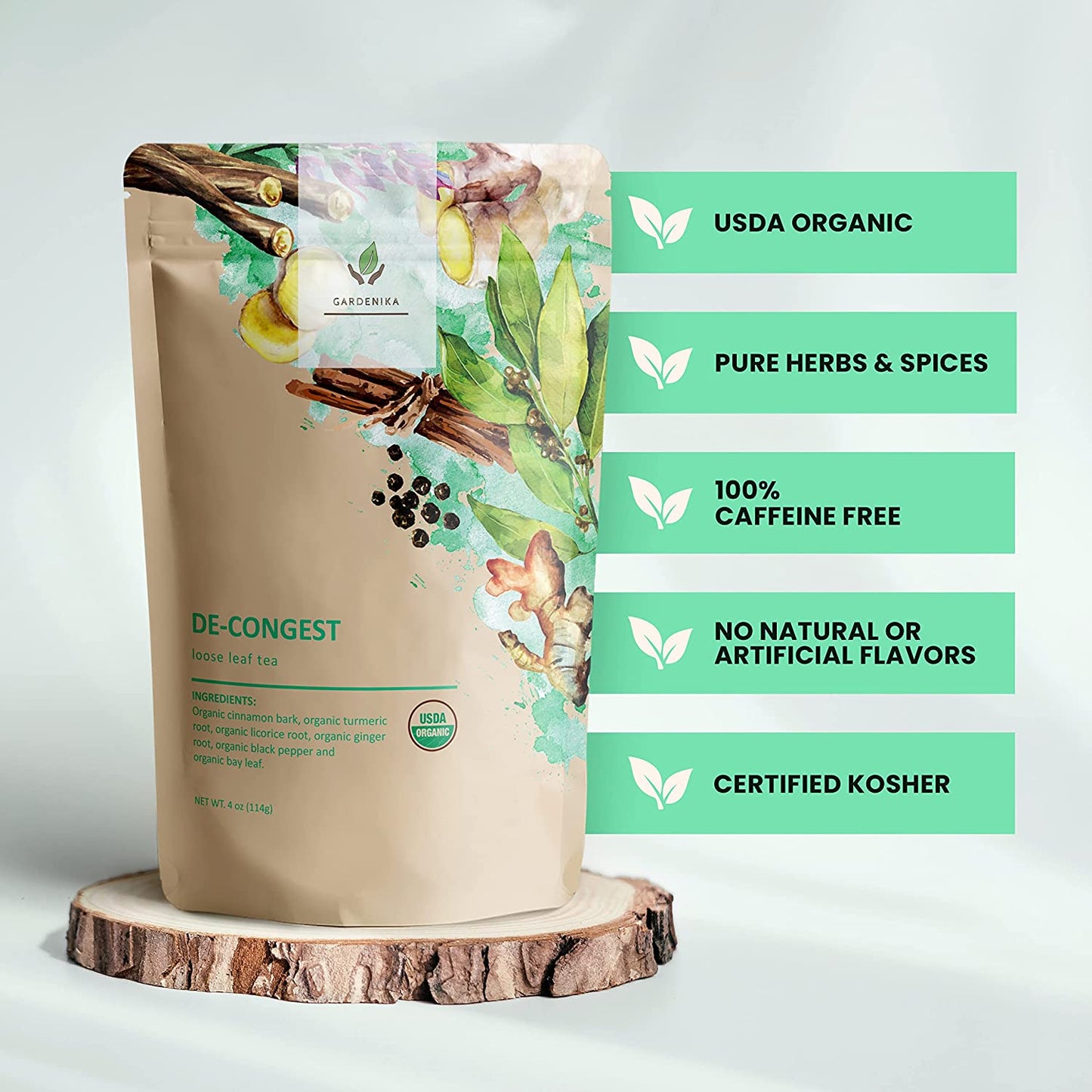 Decongest Tea, Respiratory Comfort | Turmeric Ginger Blend | Organic