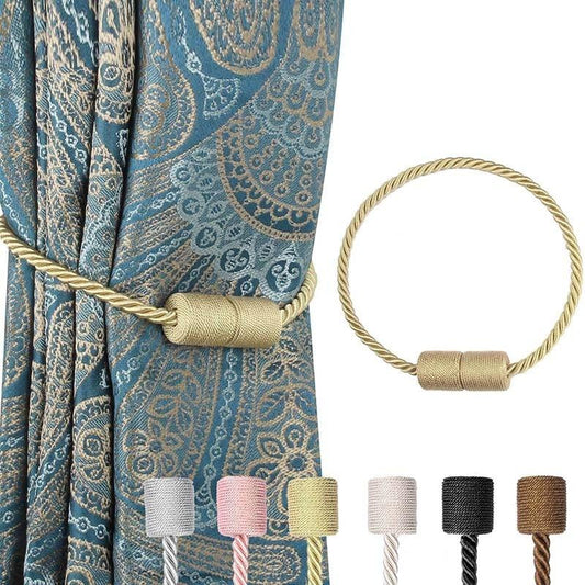 Magnets Curtains Clamps Curtain Holder Tieback Magnetic Clips Hanging Balls Tie Back Home Decoration Accessories Tie Backs Decorative Handmade Rope Holdback Strong Magnetic Holder For Small Thin Sheer Window Treatment 50CM